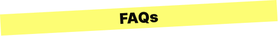 Yellow banner with FAQs text used as a website section header for frequently asked questions information.