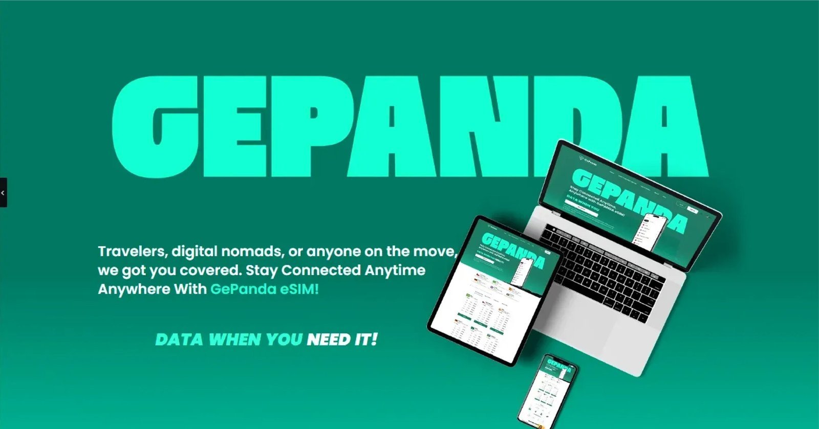 GePanda esim for travelers, dogotal nomads, or anyone on the move